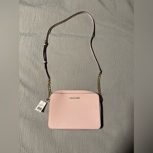 Michael Kors Jet Set Leather Crossbody Bag - Pink - NWT